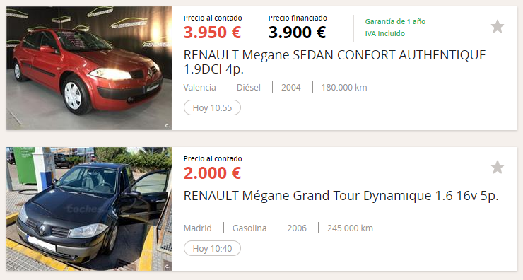 comparativa coche diesel y coche gasolina